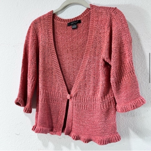 C’EST CITY Cardigan orange V-neck size:S - Picture 7 of 16